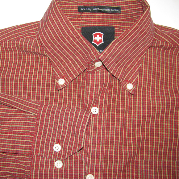 Victorinox LS Checkered Button Shirt Mens MEDIUM - Picture 1 of 8